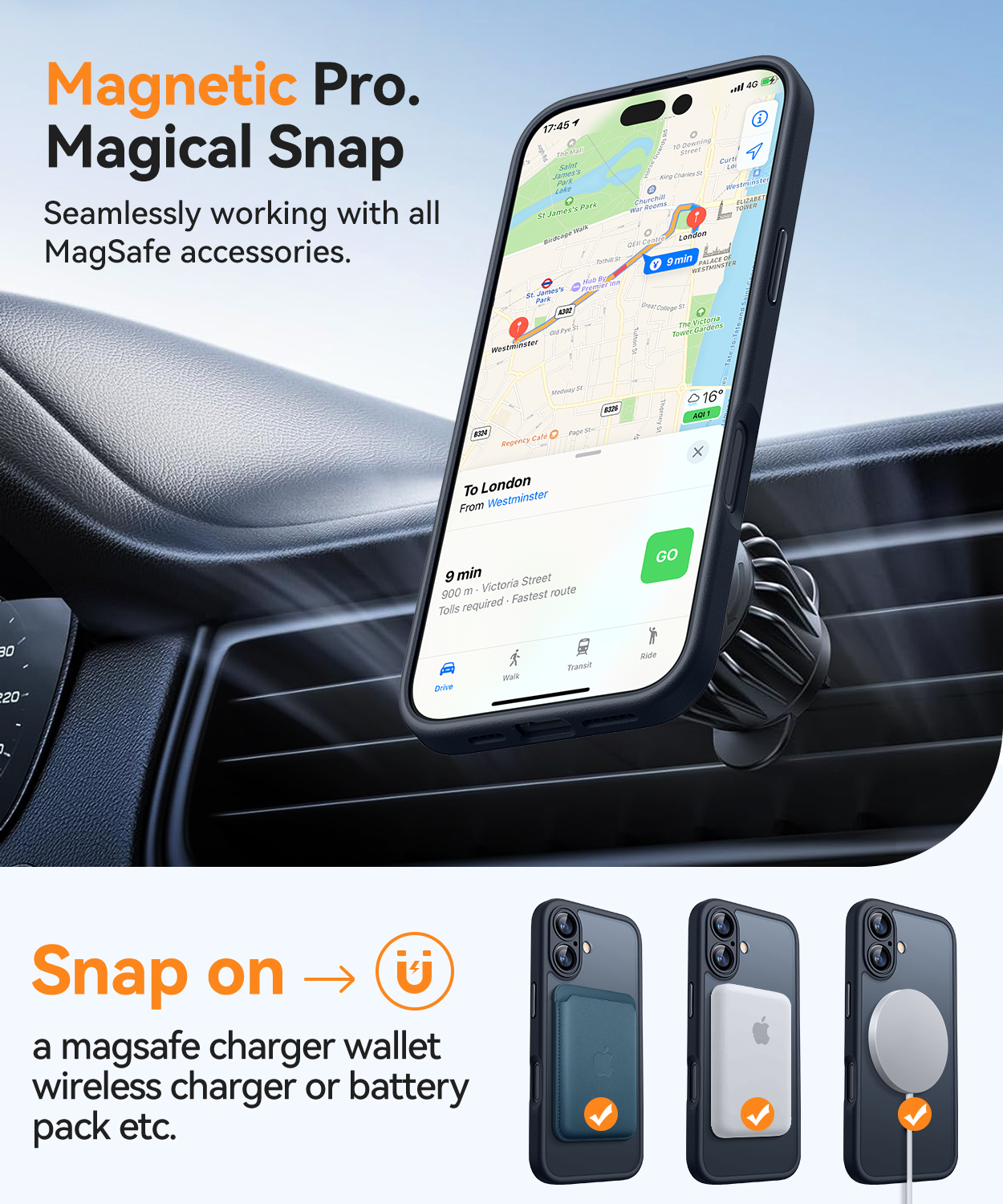 CANSHN für iPhone 17 Hülle mit Kameraschutz für Magsafe (TOP Militärschutz & Magnetkraft) iPhone 17 Case Stoßfest, Schwarz - Image 6