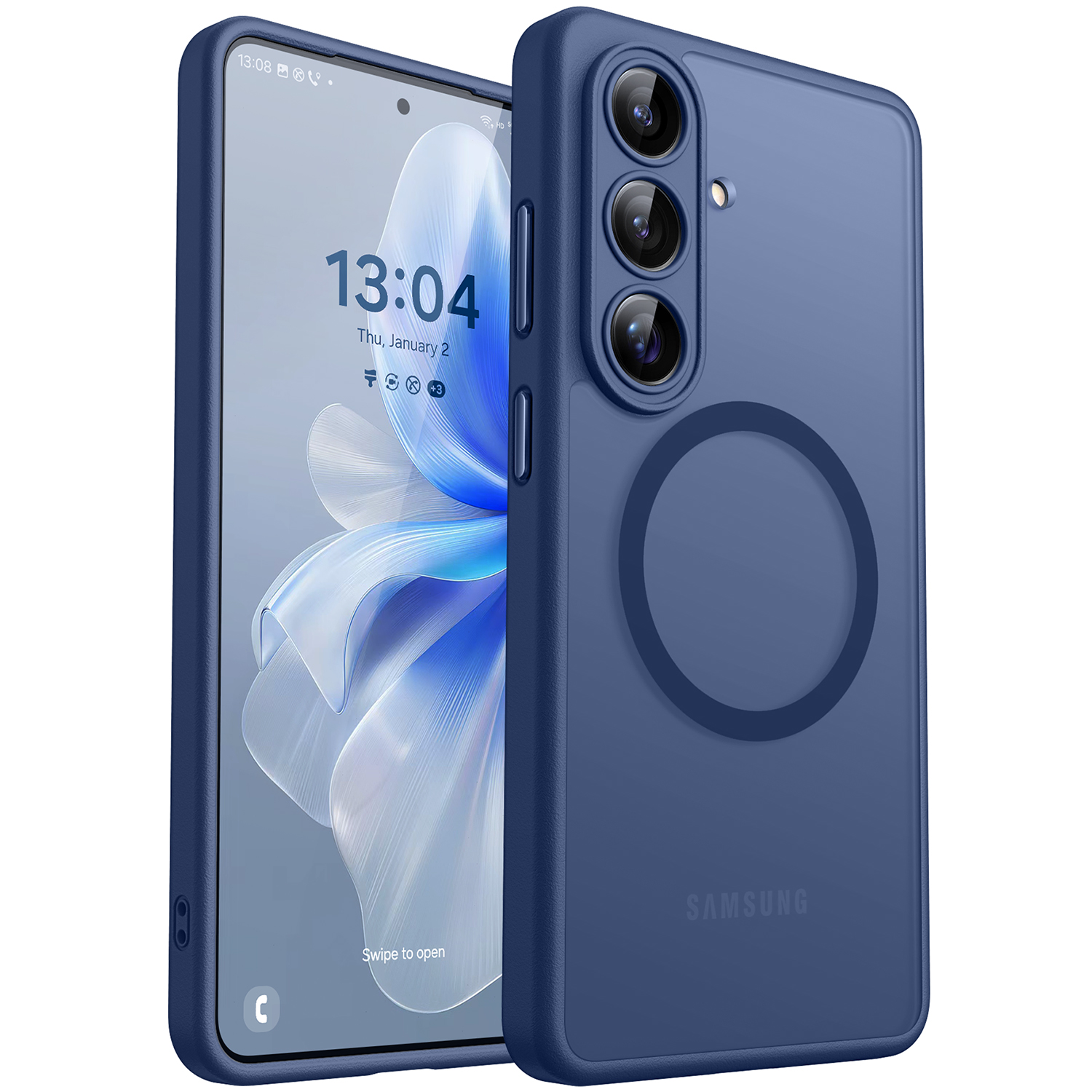 CANSHN Designed for Samsung Galaxy S26 Case (6.3 inch), Upgraded [Full Camera Protection] [Compatible with Magsafe] Shockproof Protective Phone Cover, Deep Blue